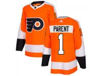 Men's Philadelphia Flyers #1 Bernie Parent adidas Orange Authentic Jersey