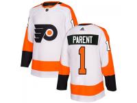 Men's Philadelphia Flyers #1 Bernie Parent adidas White Authentic Jersey