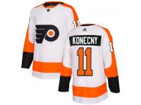 Men's Philadelphia Flyers #11 Travis Konecny adidas White Authentic Jersey