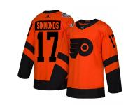 Men's Philadelphia Flyers #17 Wayne Simmonds Adidas Orange Authentic 2019 Stadium Series NHL Jersey