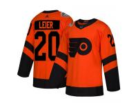 Men's Philadelphia Flyers #20 Taylor Leier Adidas Orange Authentic 2019 Stadium Series NHL Jersey