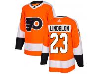 Men's Philadelphia Flyers #23 Oskar Lindblom Orange Home Authentic Hockey Jersey