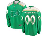 Men's Philadelphia Flyers Green 2019 St. Patrick's Day Replica Custom Jersey