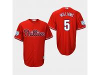 Men's Philadelphia Phillies 2019 Spring Training #5 Scarlet Nick Williams Cool Base Jersey