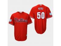 Men's Philadelphia Phillies 2019 Spring Training #50 Scarlet Hector Neris Cool Base Jersey