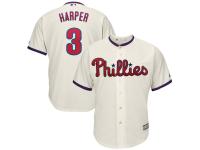 Men's Philadelphia Phillies Bryce Harper Majestic Cream Alternate Official Cool Base Player Jersey