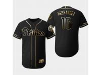 Men's Phillies 2019 Black Golden Edition Cesar Hernandez Flex Base Stitched Jersey