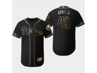 Men's Phillies 2019 Black Golden Edition Jake Arrieta Flex Base Stitched Jersey