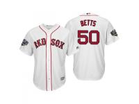 Men's Red Sox 2018 World Series Majestic White Mookie Betts Cool Base Jersey