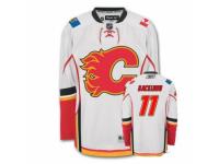 Men's Reebok Calgary Flames #11 Mikael Backlund Premier White Away NHL Jersey