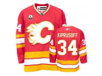 Men's Reebok NHL Calgary Flames #34 Miikka Kiprusoff Authentic Jersey Red 30th Reebok