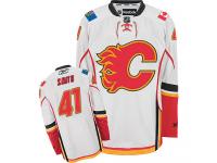 Men's Reebok NHL Calgary Flames #41 Mike Smith Authentic Away Jersey White Reebok