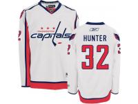 Men's Reebok NHL Washington Capitals #32 Dale Hunter Authentic Away Jersey White Reebok