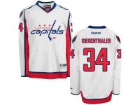 Men's Reebok NHL Washington Capitals #34 Jonas Siegenthaler Authentic Away Jersey White Reebok