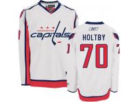 Men's Reebok NHL Washington Capitals #70 Braden Holtby Authentic Away Jersey White Reebok