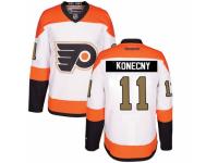 Men's Reebok Philadelphia Flyers #11 Travis Konecny Premier White 3rd NHL Jersey