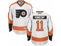 Men's Reebok Philadelphia Flyers #11 Travis Konecny Premier White Away NHL Jersey