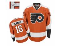 Men's Reebok Philadelphia Flyers #16 Bobby Clarke Authentic Orange Home Autographed NHL Jersey