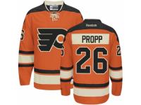 Men's Reebok Philadelphia Flyers #26 Brian Propp Premier Orange New Third NHL Jersey