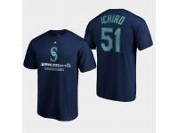 Men's Seattle Mariners 2019 Japan Opening Series #51 Navy Ichiro Suzuki Majestic T-Shirt