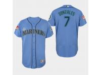 Men's Seattle Mariners 2019 Spring Training Marco Gonzales Flex Base Jersey Light Blue