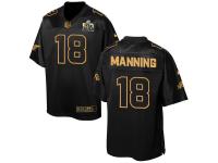 Men's Super Bowl 50 Denver Broncos #18 Peyton Manning Black Limited Jersey