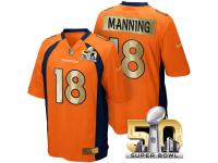 Men's Superbowl 50 Denver Broncos #18 Peyton Manning Team Color Jersey