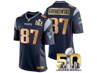 Men's Superbowl 50 New England Patriots #87 Rob Gronkowski Team Color Jersey