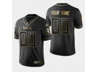 Men's Tennessee Titans #00 Custom Golden Edition Vapor Untouchable Limited Jersey - Black