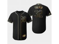 Men's Tigers 2019 Black Golden Edition Michael Fulmer Flex Base Stitched Jersey