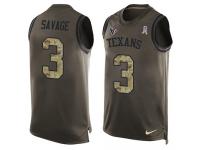 Men's Tom Savage #3 Nike Green Jersey - NFL Houston Texans Salute to Service Tank Top