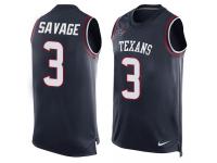 Men's Tom Savage #3 Nike Navy Blue Jersey - NFL Houston Texans Player Name & Number Tank Top