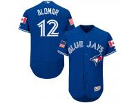 Men's Toronto Blue Jays #12 Roberto Alomar Majestic Royal Fashion Stars & Stripes 2016 Independence Day Flex Base Player Jersey