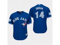 Men's Toronto Blue Jays 2019 Spring Training #14 Royal Justin Smoak Cool Base Jersey