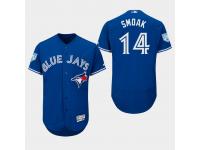 Men's Toronto Blue Jays 2019 Spring Training Justin Smoak Flex Base Jersey Royal