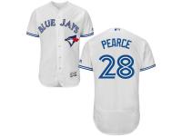 Men's Toronto Blue Jays #28 Pearce Steve Majestic Home White Flex Base Authentic Collection Jersey