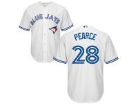 Men's Toronto Blue Jays #28 Pearce Steve Majestic White Cool Base Jersey