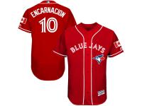 Men's Toronto Blue Jays Edwin Encarnacion Majestic Scarlet Fashion Canada Day Flex Base Authentic Player Jersey