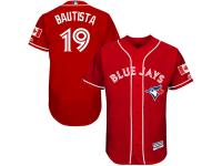 Men's Toronto Blue Jays Jose Bautista Majestic Scarlet Fashion Canada Day Flex Base Authentic Player Jersey