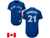 Men's Toronto Blue Jays Michael Saunders #21 Majestic Royal 2016 Canada Day Flex Base Jersey