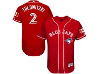 Men's Toronto Blue Jays Troy Tulowitzki Majestic Scarlet Fashion Canada Day Flex Base Authentic Player Jersey