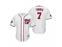 Men's Trea Turner Washington Nationals White 2019 World Series Bound Cool Base Jersey