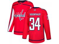 Men's Washington Capitals #34 Jonas Siegenthaler adidas Red Authentic Jersey