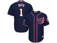 Men's Washington Nationals #1 Wilmer Difo Navy Blue Alternate 2 Cool Base 2019 World Series Champions Baseball Jersey