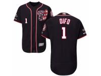 Men's Washington Nationals #1 Wilmer Difo Navy Blue Alternate Flex Base Collection 2019 World Series Champions Baseball Jersey