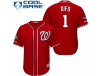 Men's Washington Nationals #1 Wilmer Difo Red Alternate 1 Cool Base 2019 World Series Champions Baseball Jersey