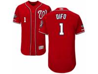 Men's Washington Nationals #1 Wilmer Difo Red Alternate Flex Base Collection 2019 World Series Champions Baseball Jersey