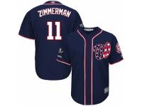 Men's Washington Nationals #11 Ryan Zimmerman Navy Blue Alternate 2 Cool Base 2019 World Series Champions Baseball Jersey