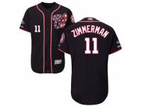 Men's Washington Nationals #11 Ryan Zimmerman Navy Blue Alternate Flex Base Collection 2019 World Series Champions Baseball Jersey