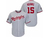 Men's Washington Nationals #15 Matt Adams Grey Road Cool Base 2019 World Series Champions Baseball Jersey